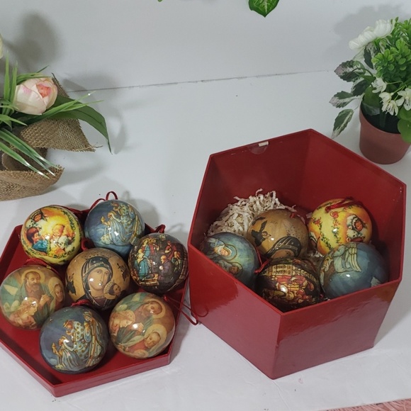 Jcpenney Holiday Vintage Paper Mache Christmas Ornaments Poshmark